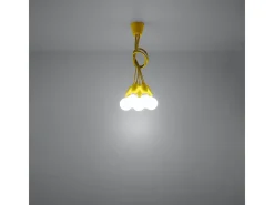 Outlet Sollux Lighting Lámparas colgantes Astis moderno de CLORURO DE POLIVINILO - 5 fuentes luminosas 3000K - L.25 x A.90 cm - Amarillo