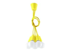 Outlet Sollux Lighting Lámparas colgantes Astis moderno de CLORURO DE POLIVINILO - 5 fuentes luminosas 3000K - L.25 x A.90 cm - Amarillo