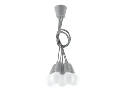 Sollux Lighting Lámparas colgantes Astis moderno de CLORURO DE POLIVINILO - 5 fuentes luminosas 4000K - L.25 x A.90 cm - Gris Hot