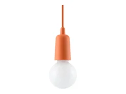 Sollux Lighting Lámparas colgantes Astis moderno de CLORURO DE POLIVINILO - 1 fuentes luminosas 4000K - L.9 x A.90 cm - Naranja Online