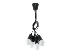 Sale Sollux Lighting Lámparas colgantes Astis moderno de CLORURO DE POLIVINILO - 5 fuentes luminosas 3000K - L.25 x A.90 cm - Negro