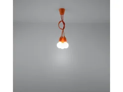Sollux Lighting Lámpara Suspendida-Lámparas colgantes Astis moderno de CLORURO DE POLIVINILO - 3 fuentes luminosas 3000K - L.15 x A.90 cm - Naranja