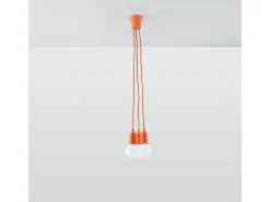 Sollux Lighting Lámpara Suspendida-Lámparas colgantes Astis moderno de CLORURO DE POLIVINILO - 3 fuentes luminosas 3000K - L.15 x A.90 cm - Naranja