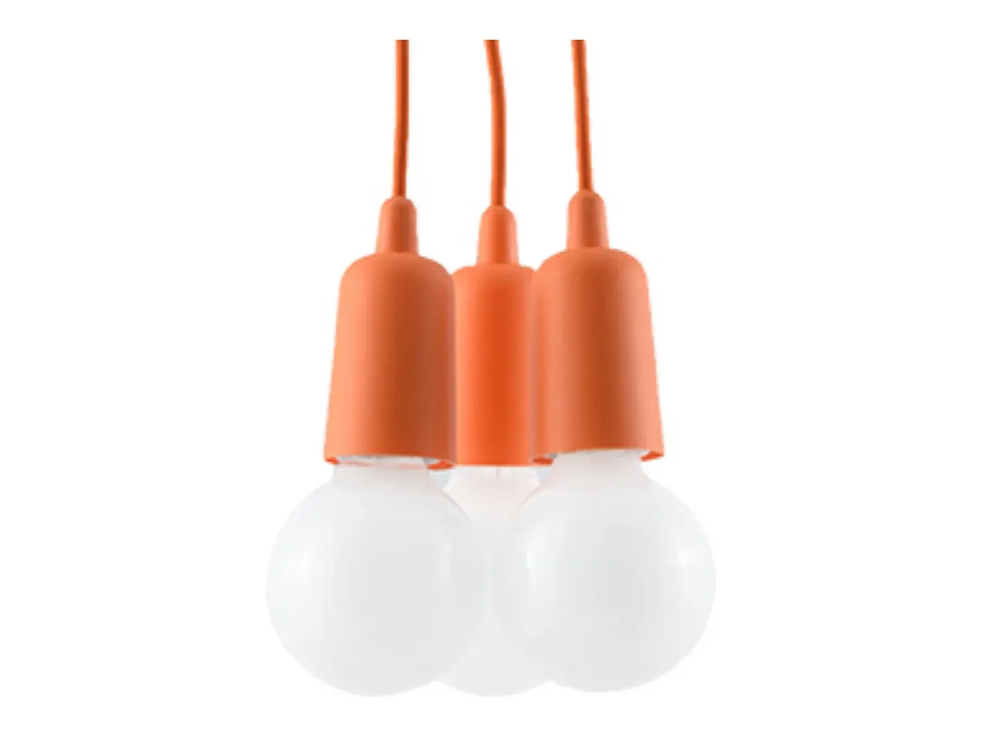 Sollux Lighting Lámpara Suspendida-Lámparas colgantes Astis moderno de CLORURO DE POLIVINILO - 3 fuentes luminosas 4000K - L.15 x A.90 cm - Naranja