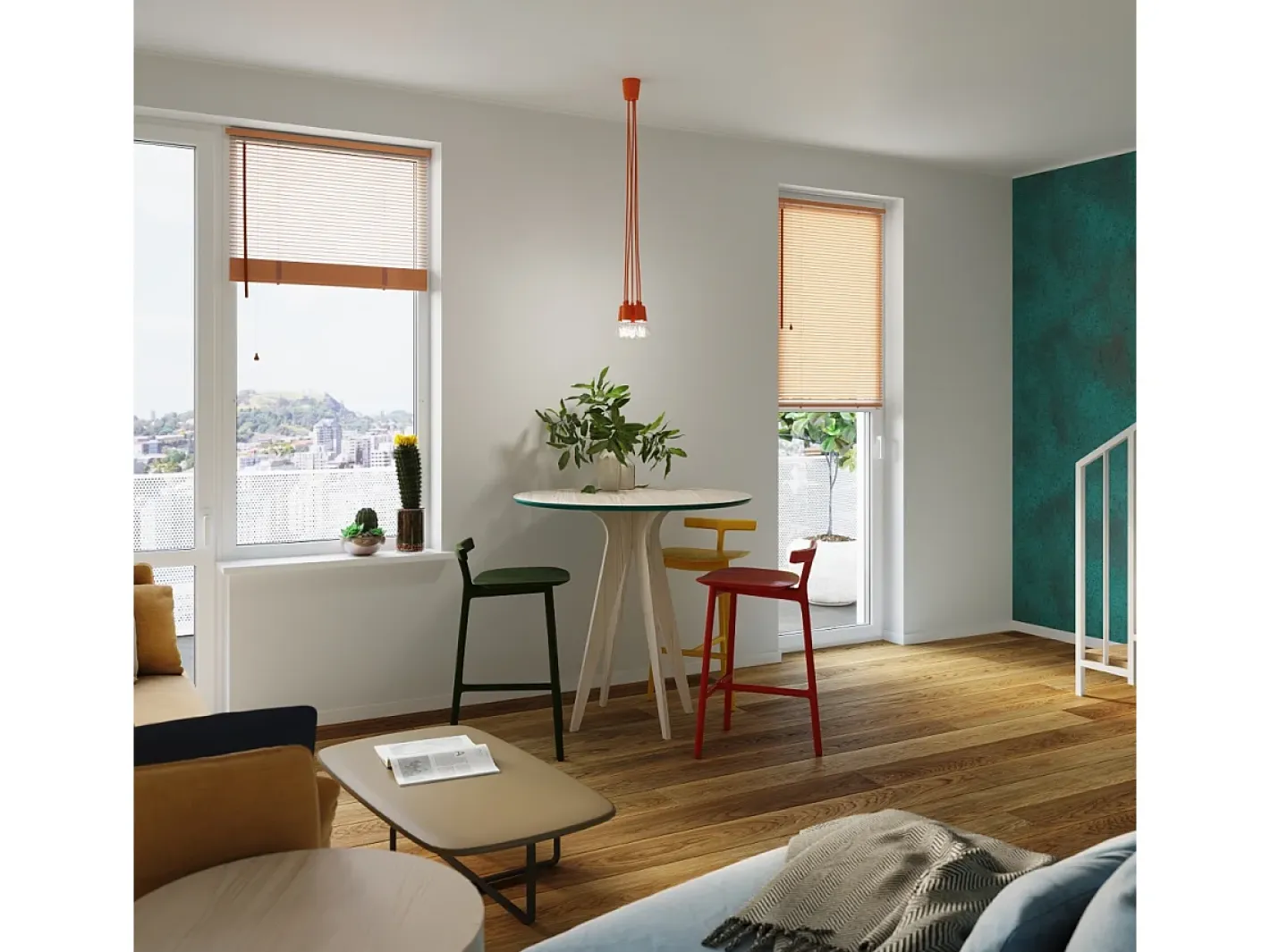Sollux Lighting Lámpara Suspendida-Lámparas colgantes Astis moderno de CLORURO DE POLIVINILO - 3 fuentes luminosas 4000K - L.15 x A.90 cm - Naranja