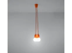 Sollux Lighting Lámpara Suspendida-Lámparas colgantes Astis moderno de CLORURO DE POLIVINILO - 3 fuentes luminosas 4000K - L.15 x A.90 cm - Naranja