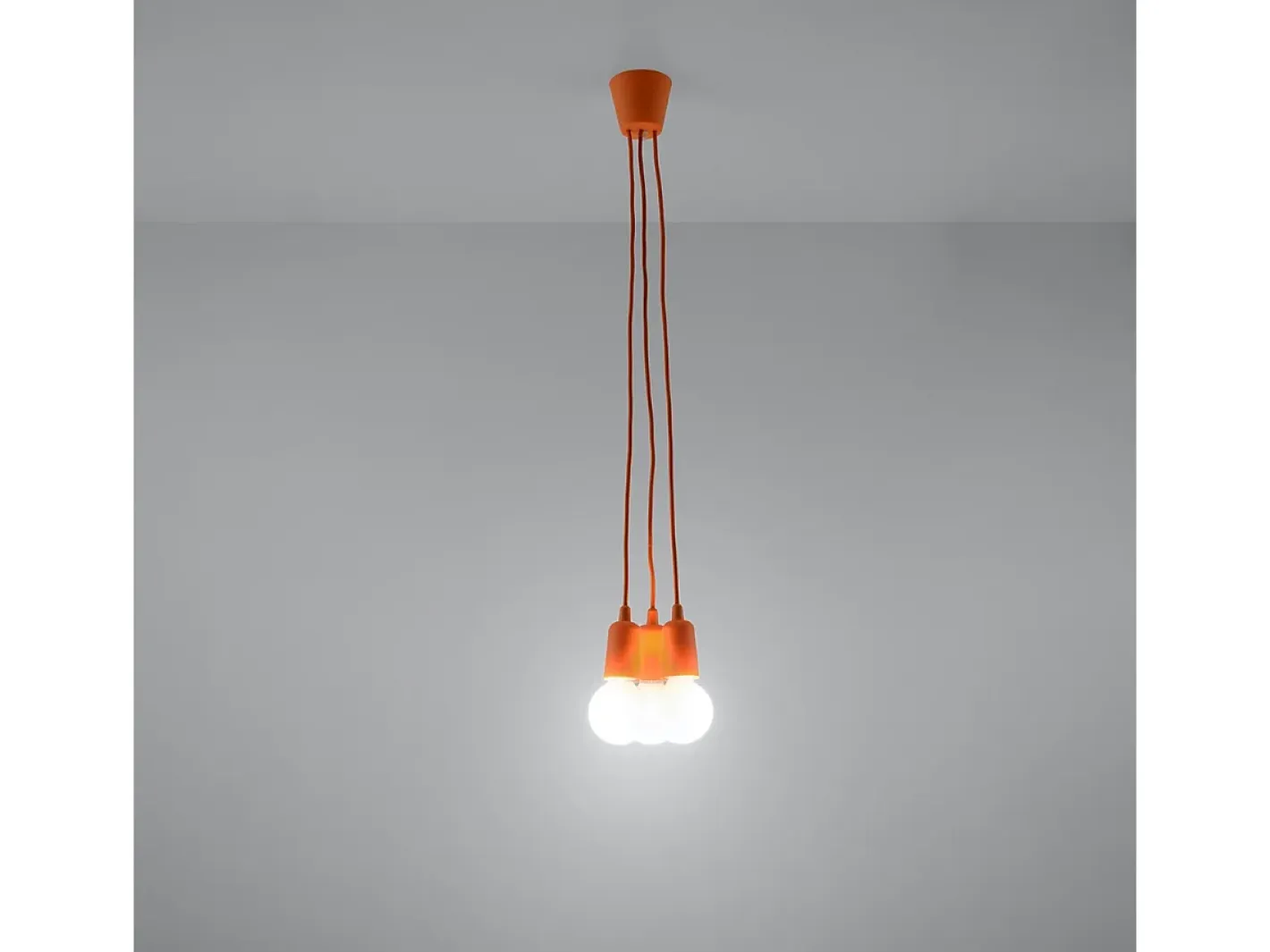 Sollux Lighting Lámpara Suspendida-Lámparas colgantes Astis moderno de CLORURO DE POLIVINILO - 3 fuentes luminosas 4000K - L.15 x A.90 cm - Naranja