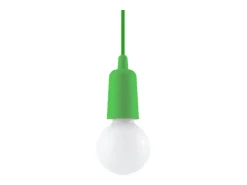 Sollux Lighting Lámparas colgantes Astis moderno de CLORURO DE POLIVINILO - 1 fuentes luminosas 3000K - L.9 x A.90 cm - Verde Outlet