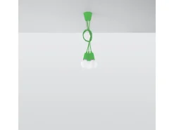 Sollux Lighting Lámparas colgantes Astis moderno de CLORURO DE POLIVINILO - 3 fuentes luminosas 3000K - L.15 x A.90 cm - Verde New