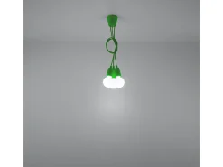 Sollux Lighting Lámparas colgantes Astis moderno de CLORURO DE POLIVINILO - 3 fuentes luminosas 3000K - L.15 x A.90 cm - Verde New