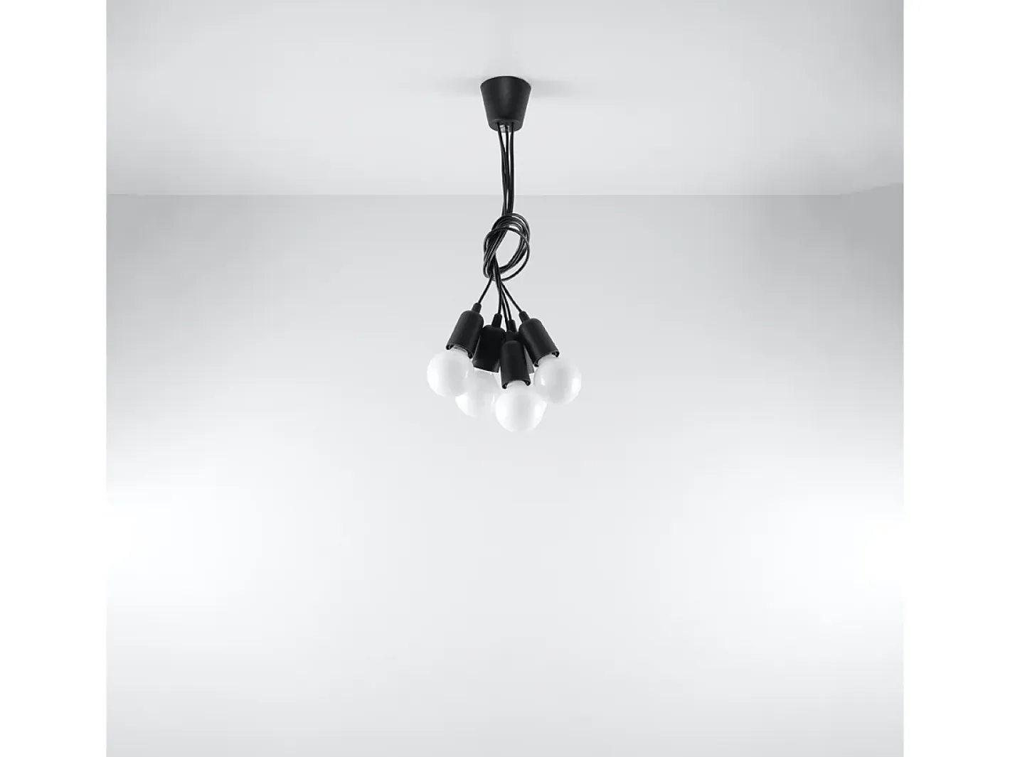 Sollux Lighting Lámparas colgantes Astis moderno de CLORURO DE POLIVINILO - 5 fuentes luminosas 4000K - L.25 x A.90 cm - Negro Discount