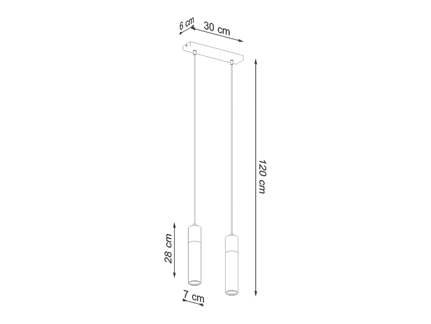 Sollux Lighting Lámparas colgantes Avier industrial de betoNo aplicablerewno - 2 fuentes luminosas 4000K - L.30 x A.120 cm - /madera natural Gris