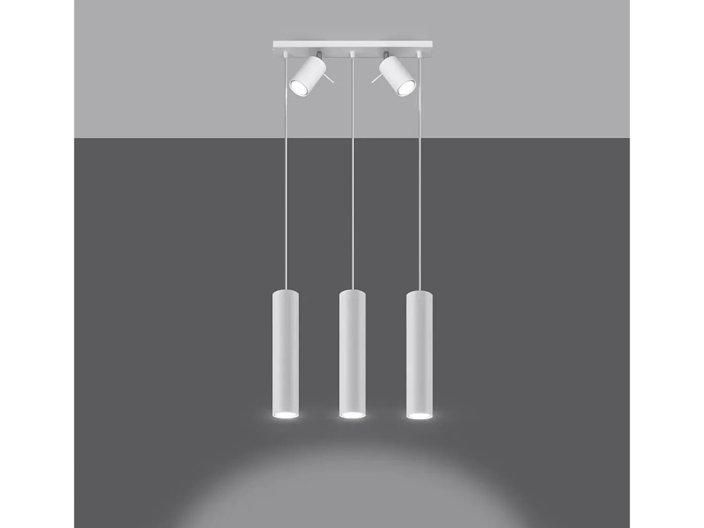 Sollux Lighting Lámpara Suspendida-Lámparas colgantes Briix moderno de acero - 5 fuentes luminosas 4000K - L.45 x A.100 cm - Blanco