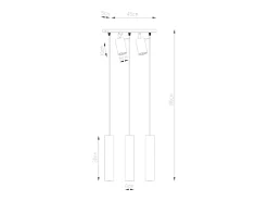 Sollux Lighting Lámpara Suspendida-Lámparas colgantes Briix moderno de acero - 5 fuentes luminosas 4000K - L.45 x A.100 cm - Blanco
