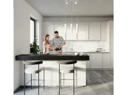 Sollux Lighting Lámpara Suspendida-Lámparas colgantes Briix moderno de acero - 5 fuentes luminosas 4000K - L.45 x A.100 cm - Blanco