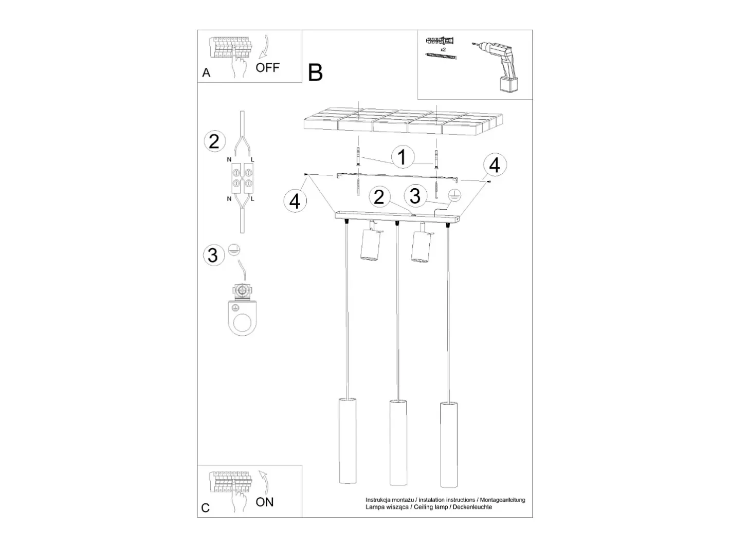 Clearance Sollux Lighting Lámparas colgantes Briix moderno de acero - 5 fuentes luminosas 3000K - L.45 x A.100 cm - Blanco
