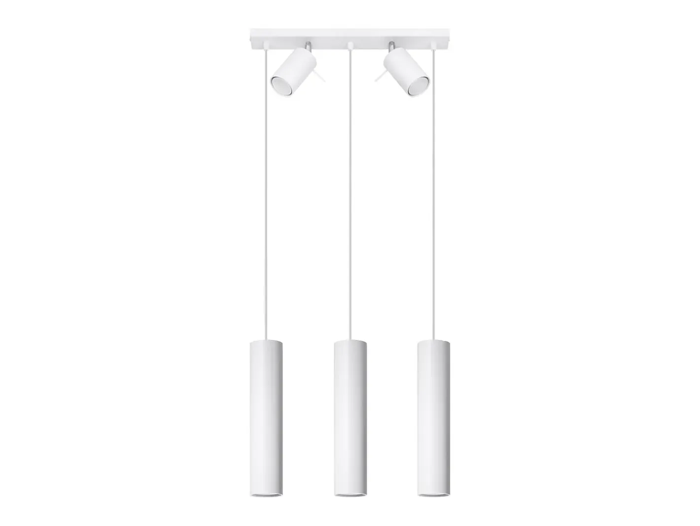Clearance Sollux Lighting Lámparas colgantes Briix moderno de acero - 5 fuentes luminosas 3000K - L.45 x A.100 cm - Blanco