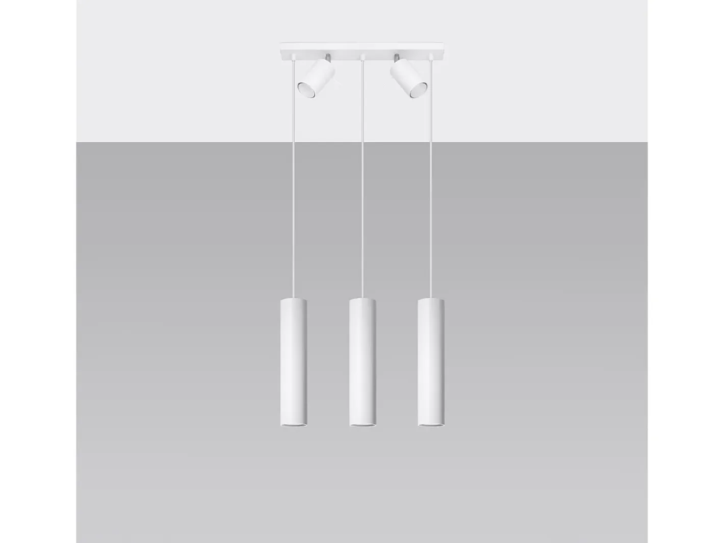 Clearance Sollux Lighting Lámparas colgantes Briix moderno de acero - 5 fuentes luminosas 3000K - L.45 x A.100 cm - Blanco