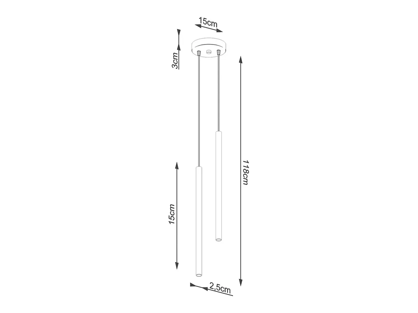 Online Sollux Lighting Lámparas colgantes Brill moderno de acero - 2 fuentes luminosas 3000K - L.15 x A.118 cm - Blanco