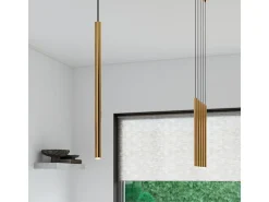 Sollux Lighting Lámparas colgantes Brill moderno de acero - 5 fuentes luminosas 4000K - L.25 x A.110 cm - Dorado New