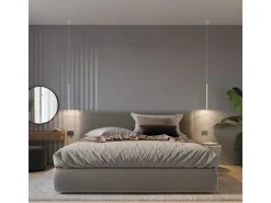 New Sollux Lighting Lámparas colgantes Brill moderno de acero - 1 fuentes luminosas 4000K - L.8 x A.100 cm - Blanco