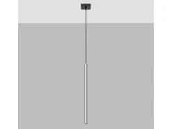 Sollux Lighting Lámparas colgantes Brill moderno de acero - 1 fuentes luminosas 3000K - L.8 x A.100 cm - cromo Gris