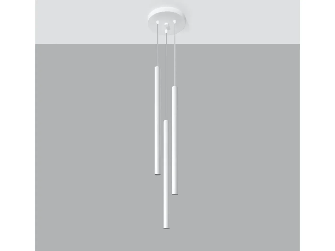 Sollux Lighting Lámpara Suspendida-Lámparas colgantes Brill moderno de acero - 3 fuentes luminosas 3000K - L.20 x A.90 cm - Blanco