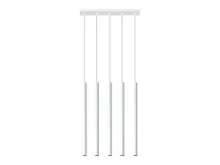 Sollux Lighting Lámparas colgantes Brill moderno de acero - 5 fuentes luminosas 3000K - L.45 x A.90 cm - Blanco Online