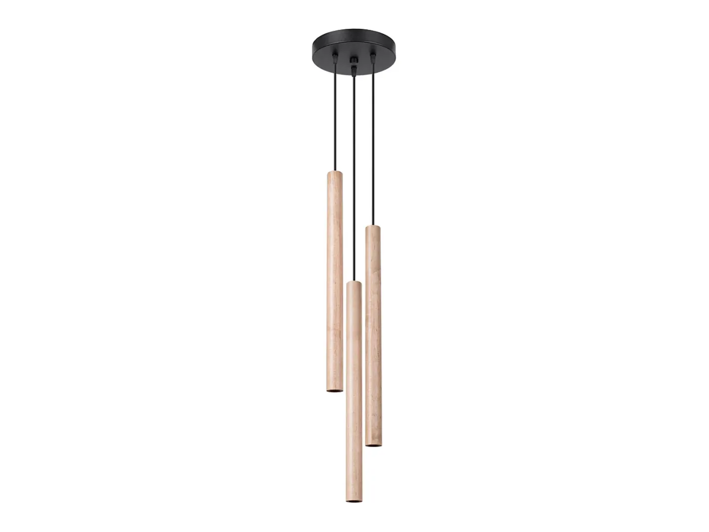 Sollux Lighting Lámpara Suspendida-Lámparas colgantes Brill moderno de acero/madera - 3 fuentes luminosas 3000K - L.19,5 x A.115 cm - madera Color natural claro