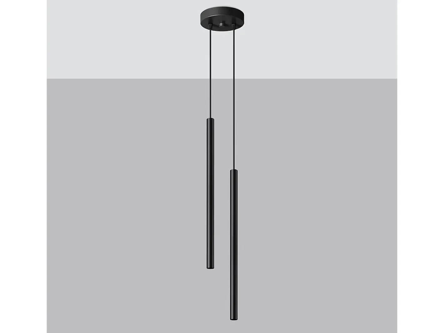 Online Sollux Lighting Lámparas colgantes Brill moderno de acero - 2 fuentes luminosas 3000K - L.15 x A.118 cm - Negro