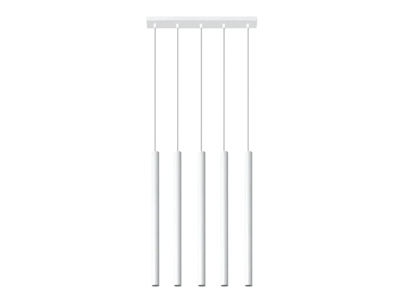 Discount Sollux Lighting Lámparas colgantes Brill moderno de acero - 5 fuentes luminosas 4000K - L.45 x A.90 cm - Blanco