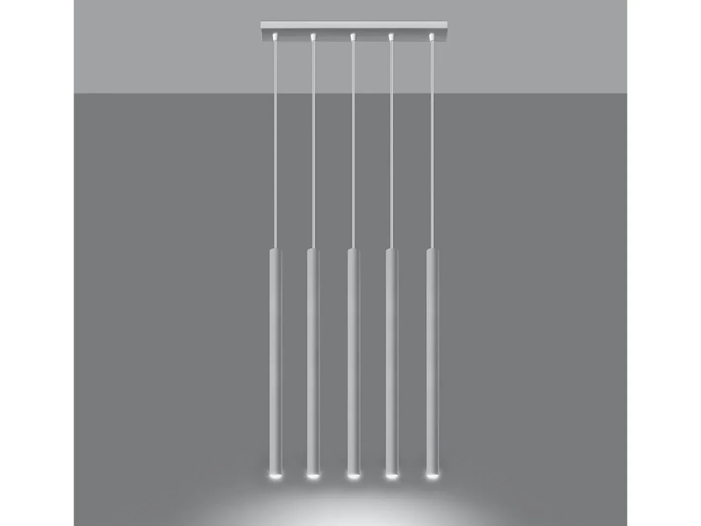 Discount Sollux Lighting Lámparas colgantes Brill moderno de acero - 5 fuentes luminosas 4000K - L.45 x A.90 cm - Blanco