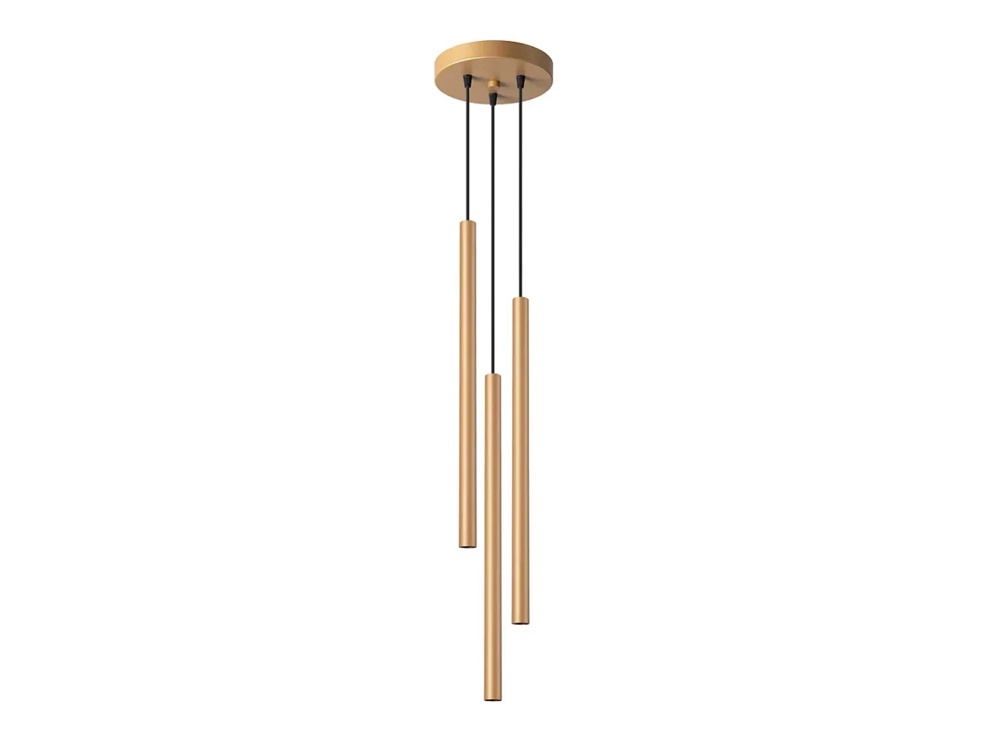 Outlet Sollux Lighting Lámparas colgantes Brill moderno de acero - 3 fuentes luminosas 3000K - L.20 x A.115 cm - Dorado