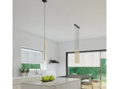 Best Sollux Lighting Lámparas colgantes Brill moderno de acero - 1 fuentes luminosas 4000K - L.8 x A.100 cm - brillo Dorado