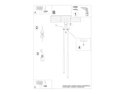 Clearance Sollux Lighting Lámparas colgantes Brill moderno de acero - 2 fuentes luminosas 4000K - L.15 x A.118 cm - Negro