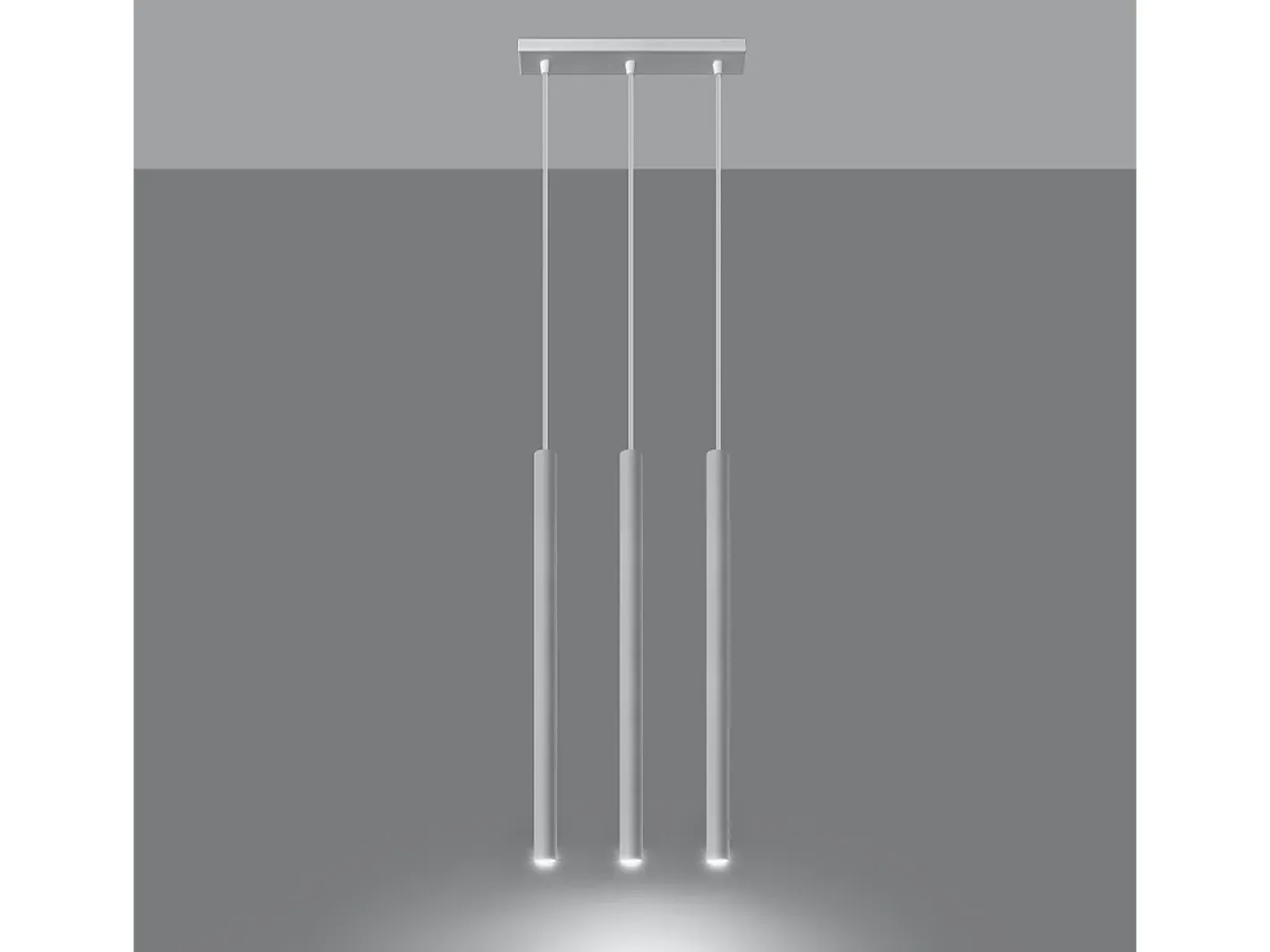 Sollux Lighting Lámpara Suspendida-Lámparas colgantes Brill moderno de acero - 3 fuentes luminosas 4000K - L.30 x A.90 cm - Blanco