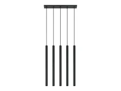 Sollux Lighting Lámpara Suspendida-Lámparas colgantes Brill moderno de acero - 5 fuentes luminosas 3000K - L.45 x A.90 cm - Negro