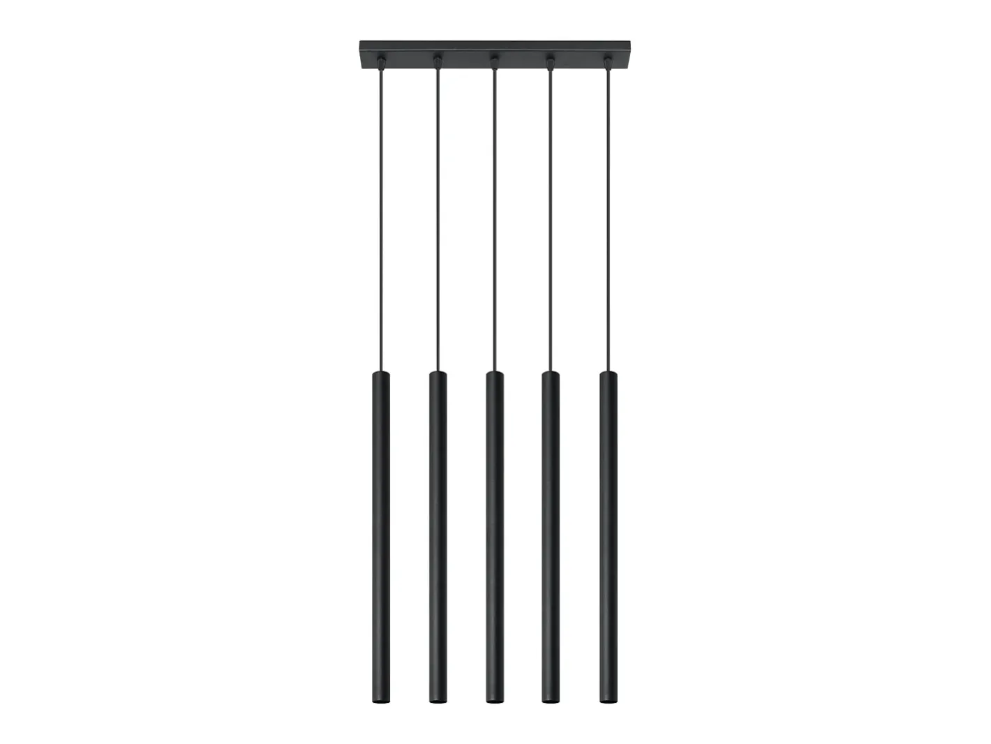 Sollux Lighting Lámpara Suspendida-Lámparas colgantes Brill moderno de acero - 5 fuentes luminosas 3000K - L.45 x A.90 cm - Negro