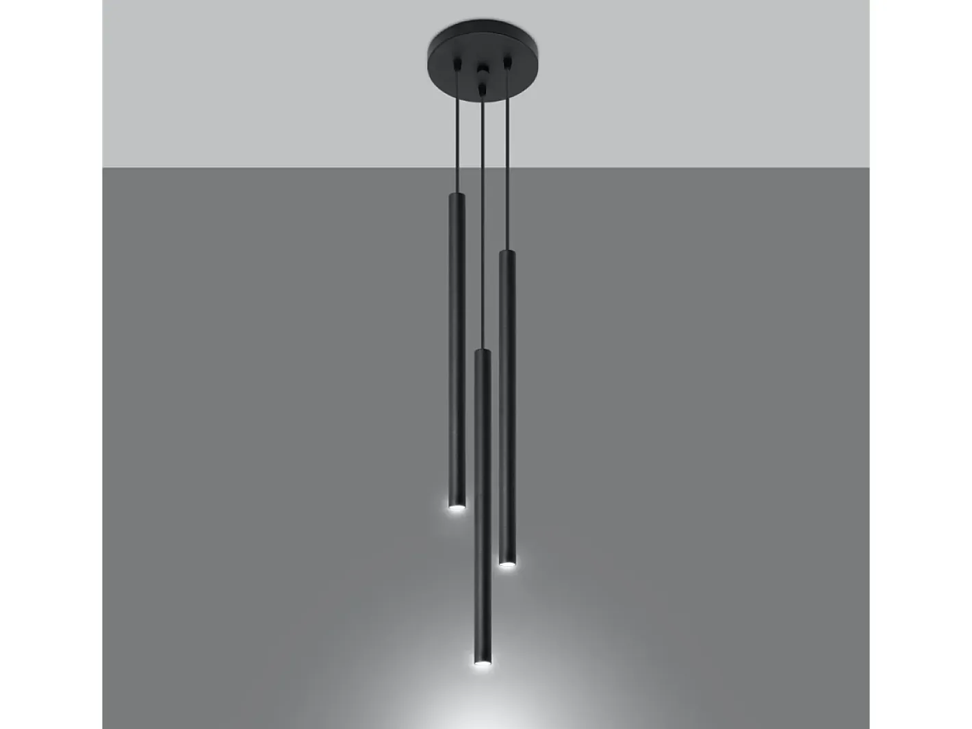 Sollux Lighting Lámparas colgantes Brill moderno de acero - 3 fuentes luminosas 4000K - L.20 x A.90 cm - Negro Clearance