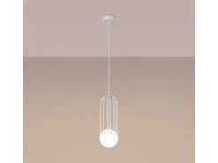 Sollux Lighting Lámparas Colgantes Brina Moderno De Acero - 1 Fuentes Luminosas - L.12 X A.115 Cm - Blanco Clearance