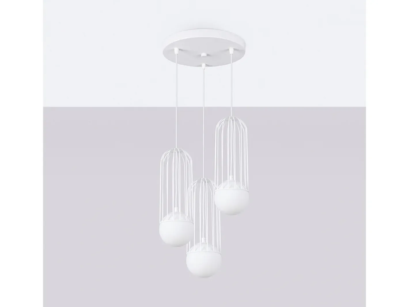 New Sollux Lighting Lámparas Colgantes Brina Moderno De Acero - 3 Fuentes Luminosas - L.34 X A.115 Cm - Blanco