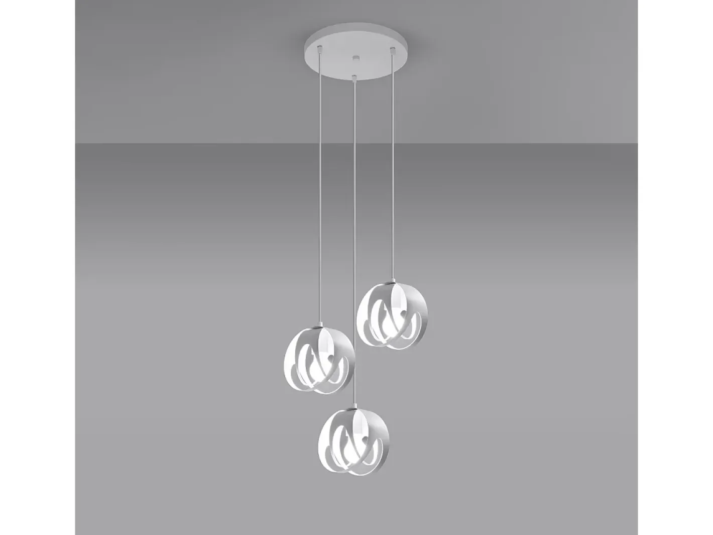 Sollux Lighting Lámparas colgantes Brive moderno de acero - 3 fuentes luminosas 4000K - L.30 x A.117 cm - Blanco Best