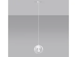 Sollux Lighting Lámpara Suspendida-Lámparas colgantes Brive moderno de acero - 1 fuentes luminosas 3000K - L.16 x A.125 cm - Blanco