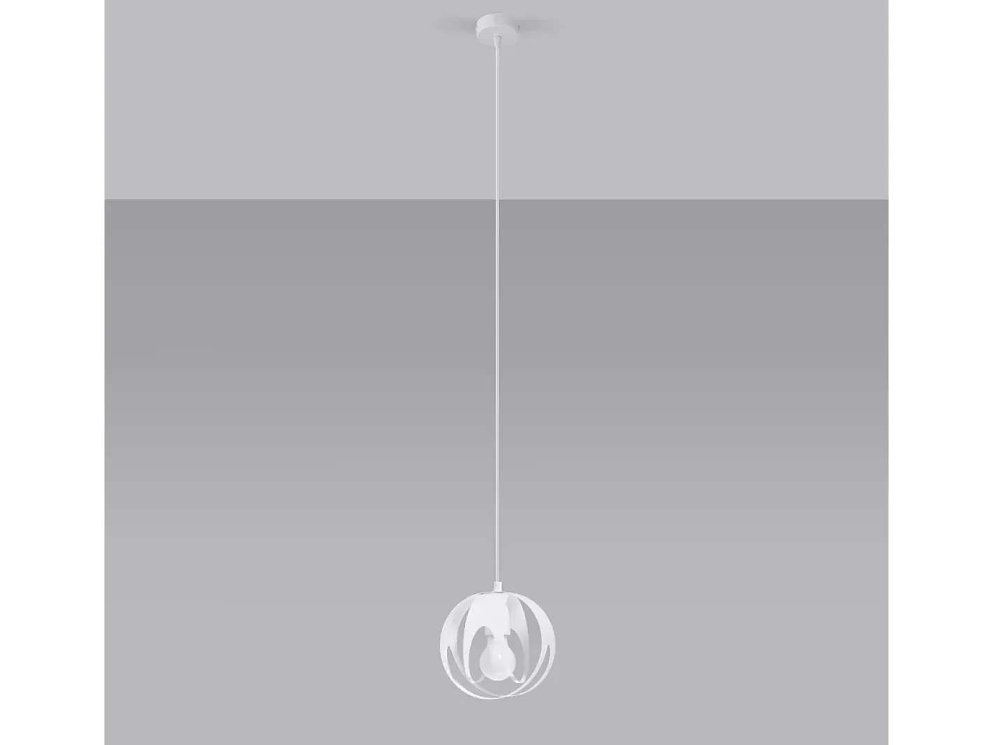 Sollux Lighting Lámpara Suspendida-Lámparas colgantes Brive moderno de acero - 1 fuentes luminosas 3000K - L.16 x A.125 cm - Blanco