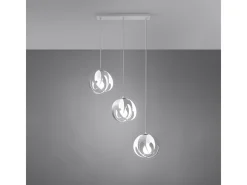Sollux Lighting Lámparas colgantes Brive moderno de acero - 3 fuentes luminosas 4000K - L.50 x A.117 cm - Blanco Hot