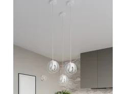 Hot Sollux Lighting Lámparas colgantes Brive moderno de acero - 1 fuentes luminosas 4000K - L.16 x A.125 cm - Blanco