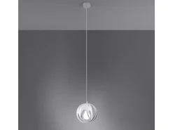 Hot Sollux Lighting Lámparas colgantes Brive moderno de acero - 1 fuentes luminosas 4000K - L.16 x A.125 cm - Blanco