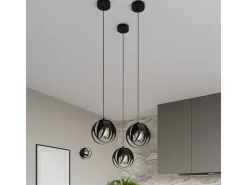 Sollux Lighting Lámpara Suspendida-Lámparas colgantes Brive moderno de acero - 1 fuentes luminosas 4000K - L.16 x A.125 cm - Negro