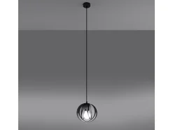 Sollux Lighting Lámpara Suspendida-Lámparas colgantes Brive moderno de acero - 1 fuentes luminosas 4000K - L.16 x A.125 cm - Negro