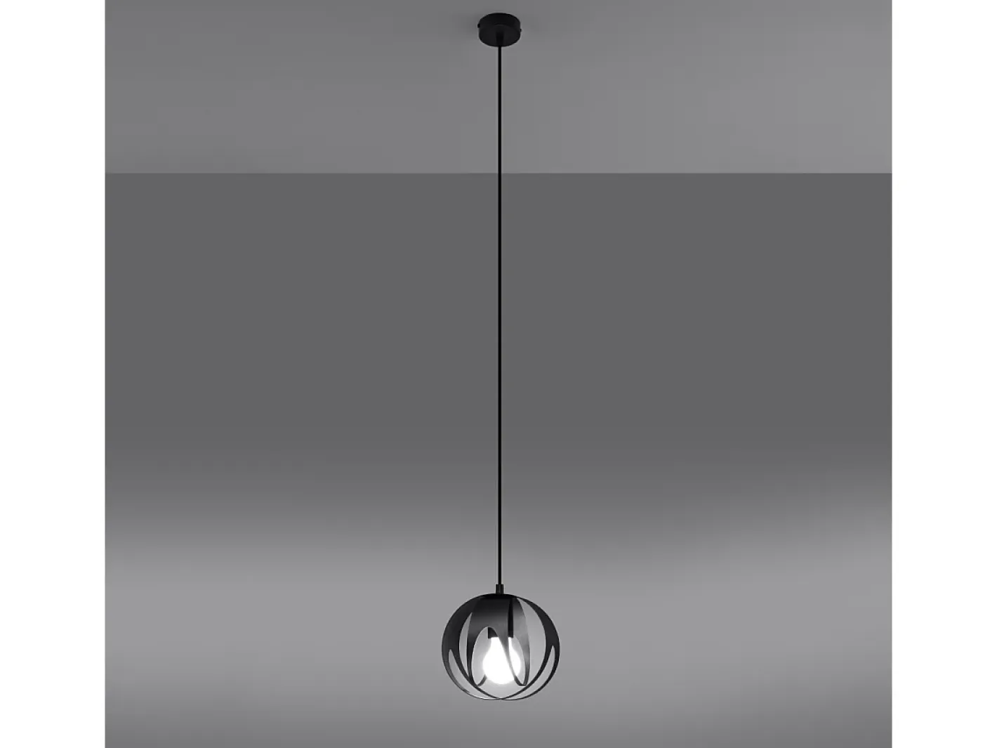 Sollux Lighting Lámpara Suspendida-Lámparas colgantes Brive moderno de acero - 1 fuentes luminosas 4000K - L.16 x A.125 cm - Negro